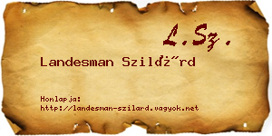 Landesman Szilárd névjegykártya